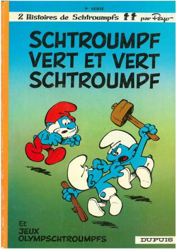Couverture de l'album Les Schtroumpfs - 9. Schtroumpf vert et vert Schtroumpf