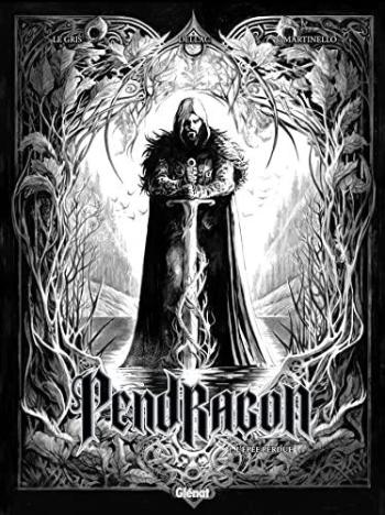Couverture de l'album Pendragon (Glénat) - 1. L'épée perdue (en noir et blanc)