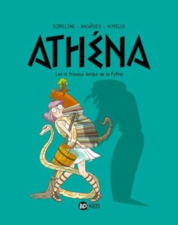 Couverture de l'album Athéna (BD Kids) - 4. Les 12 travaux tordus de la Pythie