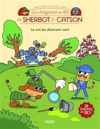 Couverture de l'album Les énigmes en BD de Sherbot & Catson - 1. Le vol du diamant vert