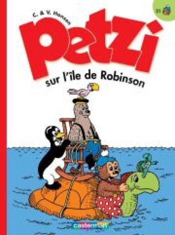 Couverture de l'album Petzi (Deuxième série) - 21. Petzi sur l'île Robinson