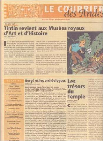 Couverture de l'album Tintin (Divers et HS) - HS. Le courrier des Andes