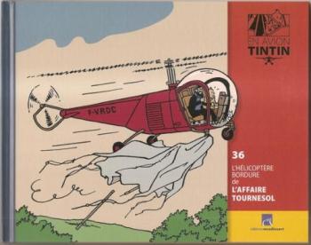 Couverture de l'album En avion Tintin - 36. L'Hélicoptère bordure de L'Affaire Tournesol