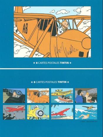 Couverture de l'album En avion Tintin - HS. 8 cartes postales Tintin