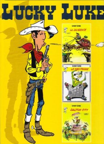 Couverture de l'album Lucky Luke (France Loisirs - Album triple) - 1. La Diligence - Le Pied-Tendre - Dalton City