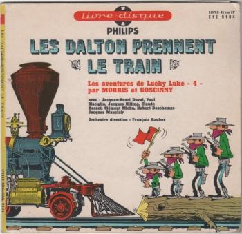 Couverture de l'album Lucky Luke (Livre-disque) - HS. Les Dalton prennent le train - 45 T