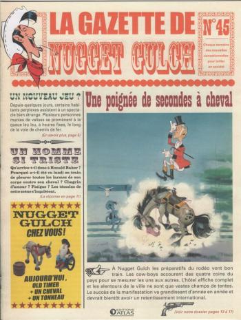 Couverture de l'album Lucky Luke (La Gazette de Nugget Gulch) - 45. Une poignée de secondes à cheval